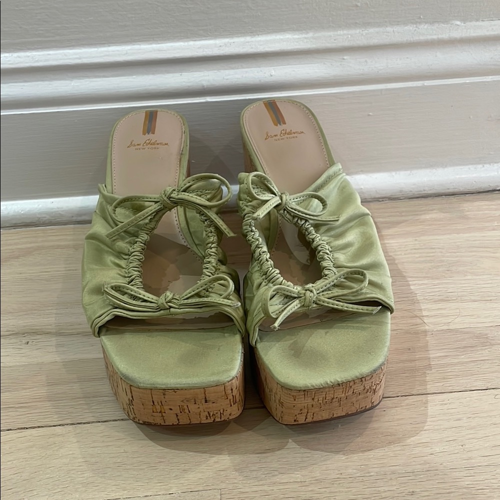 Sam Edelman Green Wedge Sandals